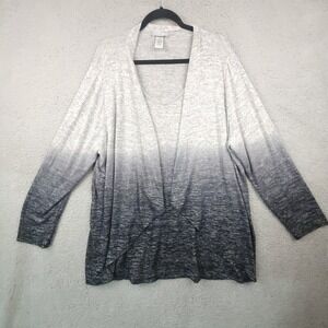 Catherines Top Womens Size 14w-16w Gray Black Ombre 2-Piece Tank Cardigan Flowy
